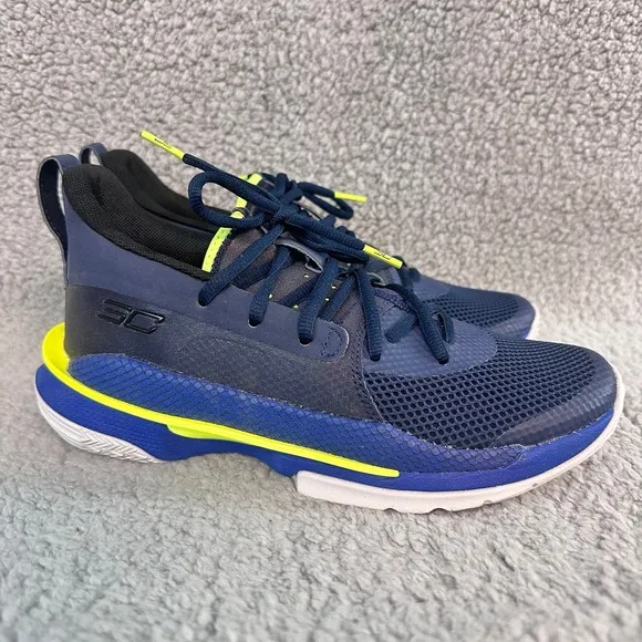 Under Armour Curry 7 Kids Youth size 6.5Y Blue Low top Basketball athletic shoes