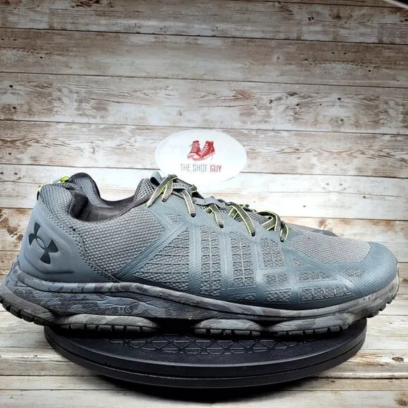 Under Armour Men's Size 14 &quot;Micro G Strikefast&quot; Grey Athletic Shoes