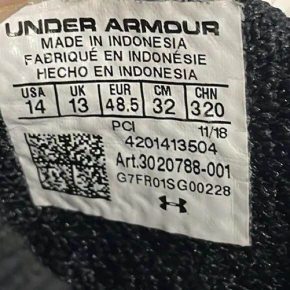 Under Armour Project Rock 1 Training Shoes Mens Sz 14 Athletic Casual Streetwear