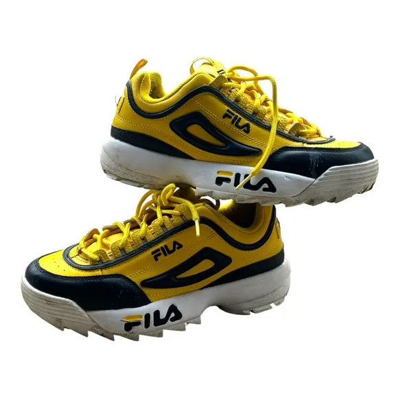 Unisex, Retro chunky two tone FILA Disruptor tennis shoes