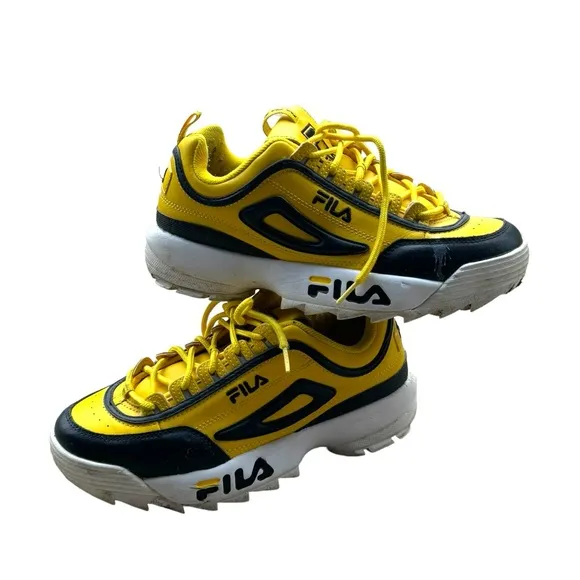 Unisex, Retro chunky two tone FILA Disruptor tennis shoes