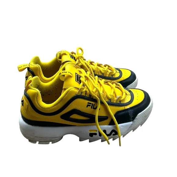 Unisex, Retro chunky two tone FILA Disruptor tennis shoes