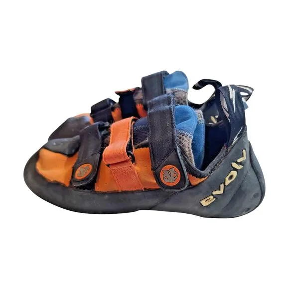 Used First Gen Evolv Shaman Rock Climbing Shoes US 10.5 EUR 44 Orange Black