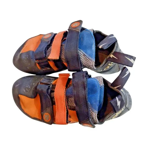 Used First Gen Evolv Shaman Rock Climbing Shoes US 10.5 EUR 44 Orange Black