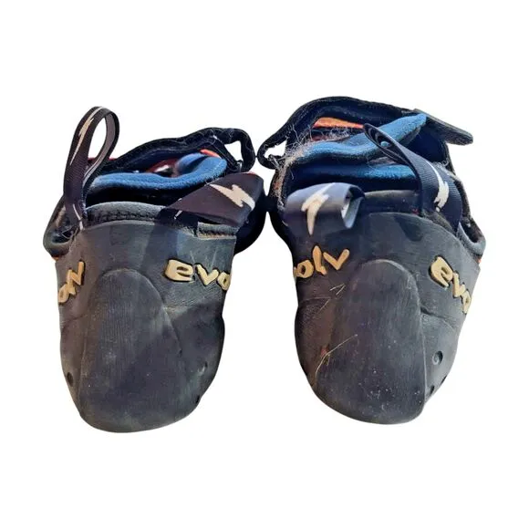 Used First Gen Evolv Shaman Rock Climbing Shoes US 10.5 EUR 44 Orange Black