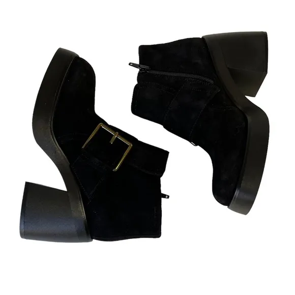 Vagabond Boots Women’s Size 6 Brooke Black Suede Buckle Ankle Platform Boots