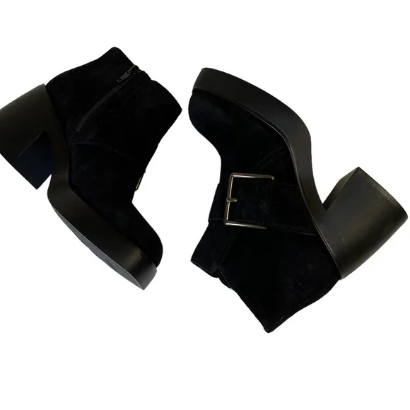 Vagabond Boots Women’s Size 6 Brooke Black Suede Buckle Ankle Platform Boots