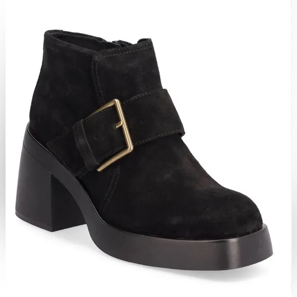Vagabond Boots Women’s Size 6 Brooke Black Suede Buckle Ankle Platform Boots