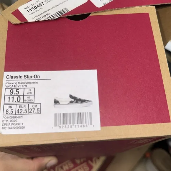 Vans black  and White logo  Slip-On Shoes