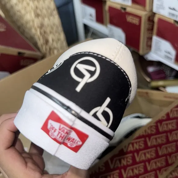 Vans black  and White logo  Slip-On Shoes