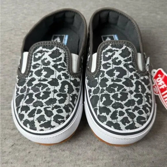 Vans Canvas Animal Print Slip On Shoes Sneakers Youth Kids Size 13 Gray NWT