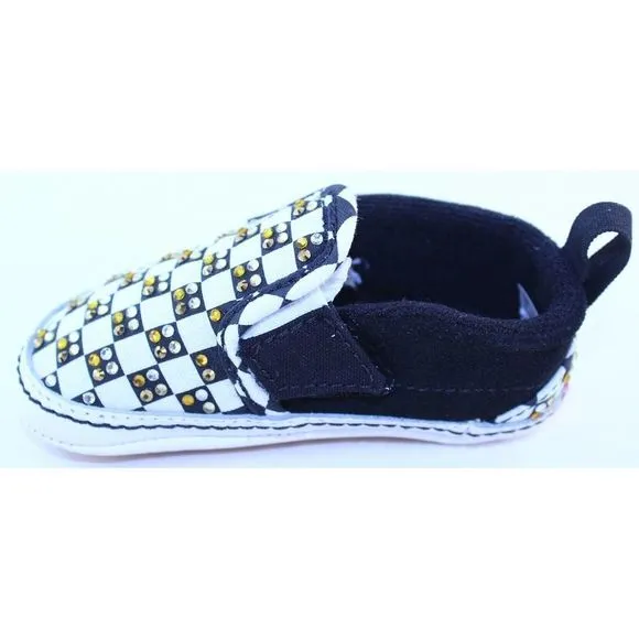 VANS Checkerboard Slip-On Black Rhinestone Sneaker