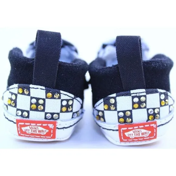 VANS Checkerboard Slip-On Black Rhinestone Sneaker