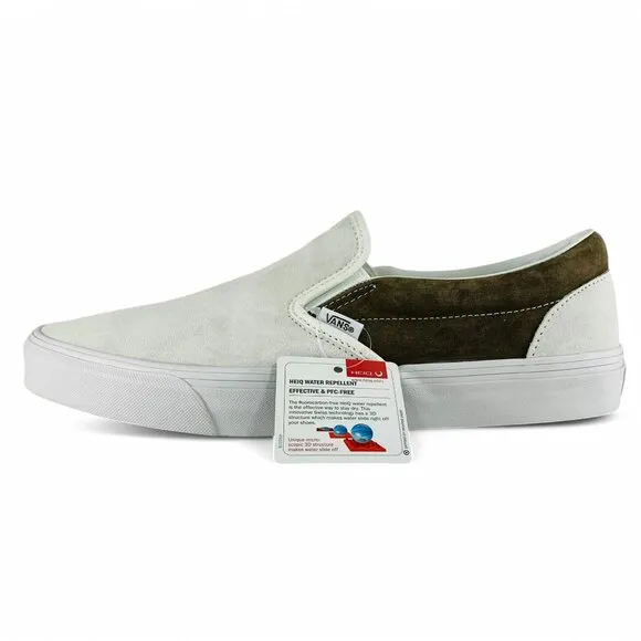 Vans Classic Slip-On Pig Suede Coffee Liqueur White Men's Shoes VN000BVZCH7