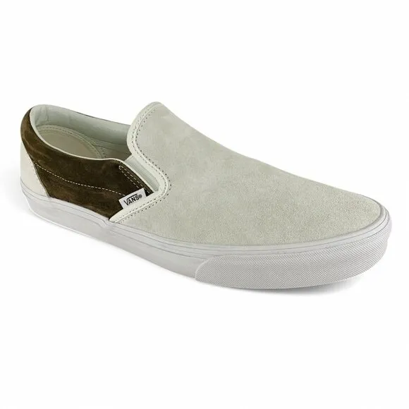 Vans Classic Slip-On Pig Suede Coffee Liqueur White Men's Shoes VN000BVZCH7