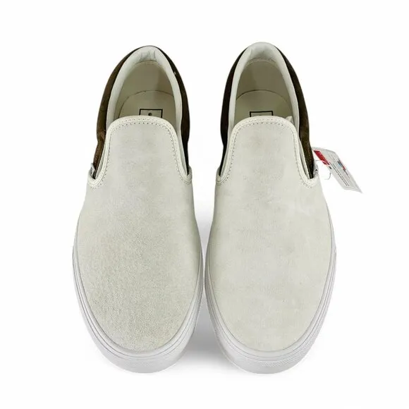 Vans Classic Slip-On Pig Suede Coffee Liqueur White Men's Shoes VN000BVZCH7