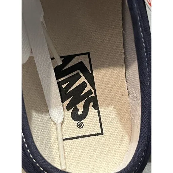 VANS Classics Blue White Men 7 Women 8.5 Low Top Sneaker Shoes Lace Textile