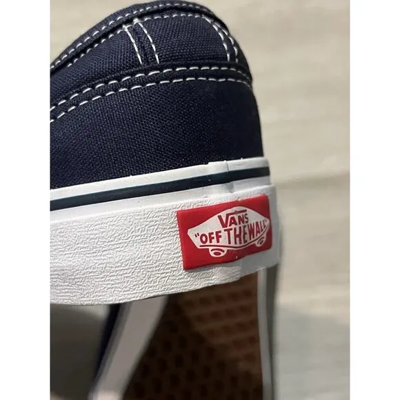 VANS Classics Blue White Men 7 Women 8.5 Low Top Sneaker Shoes Lace Textile