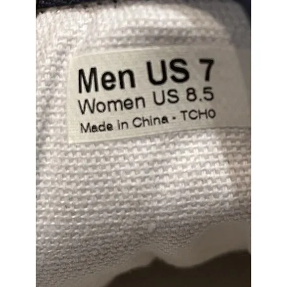 VANS Classics Blue White Men 7 Women 8.5 Low Top Sneaker Shoes Lace Textile