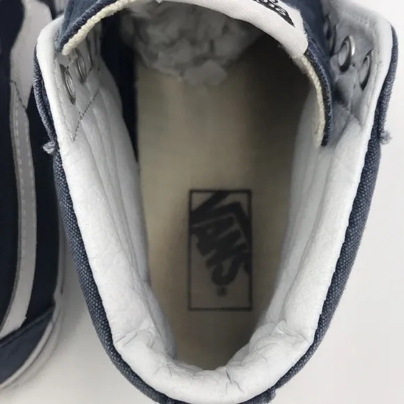 Vans high top shoes blue white