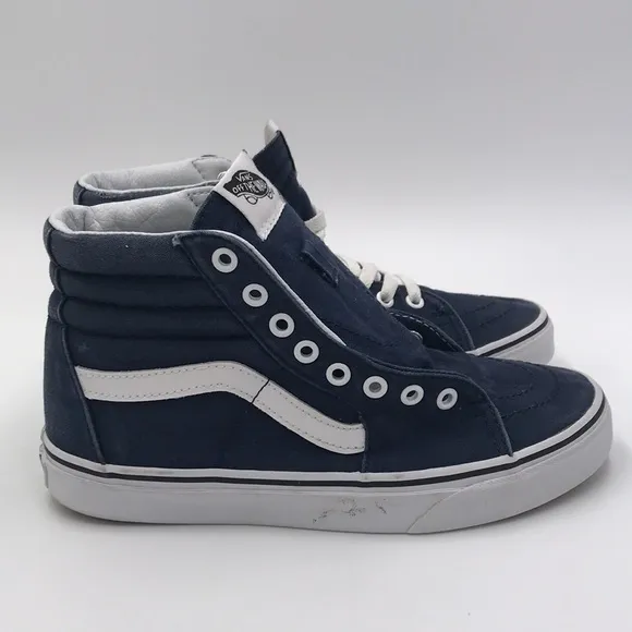 Vans high top shoes blue white
