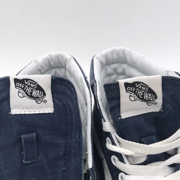 Vans high top shoes blue white