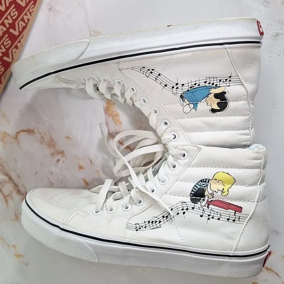 Vans Peanuts High Top Sneakers Shoes White