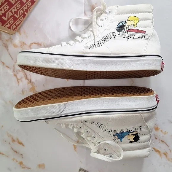 Vans Peanuts High Top Sneakers Shoes White