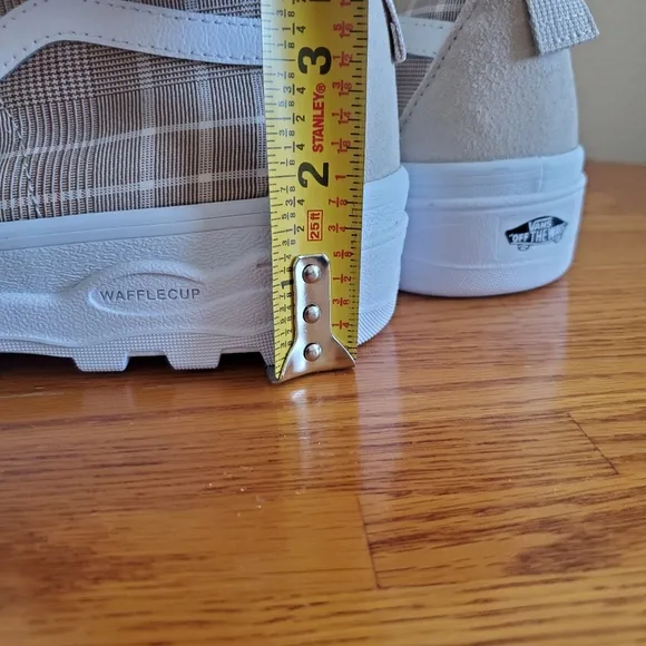 Vans Plaid High-Top Sneakers Beige Suede Ultra Cush Waffle Cup Unisex Shoes