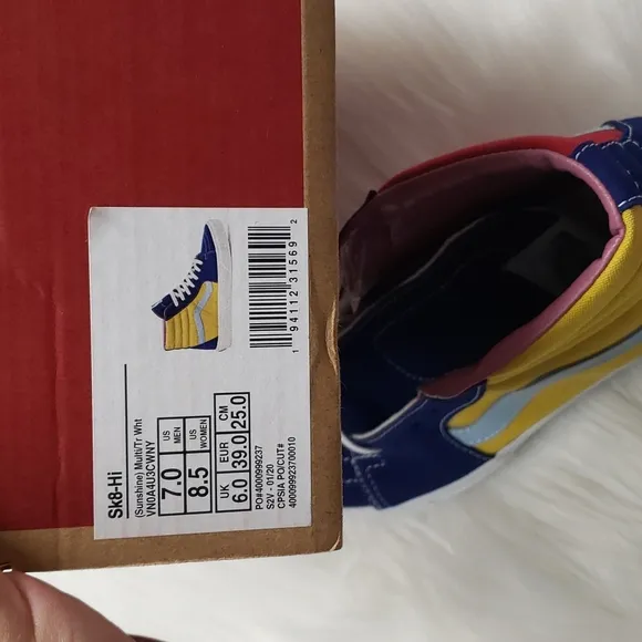 Vans Sk-8 Hi yellow red blue pink Sunshine