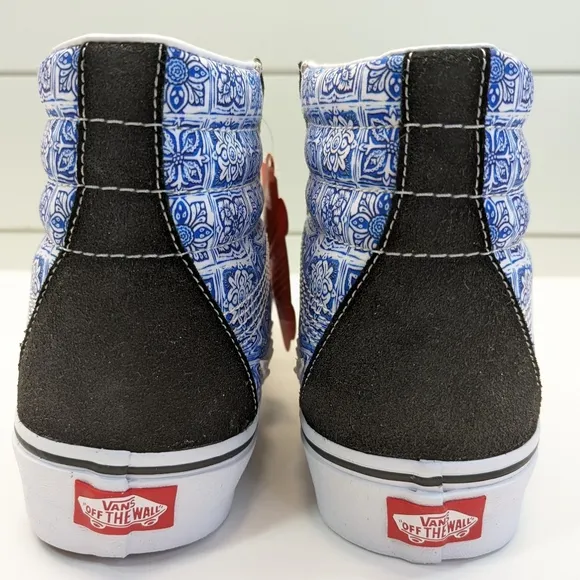 Vans SK8-Hi Bolt Liquify Black Blue Casual Fashion High top shoes size Men's 8