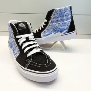 Vans SK8-Hi Bolt Liquify Black Blue Casual Fashion High top shoes size Men's 8