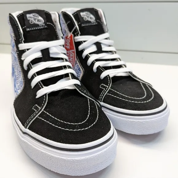 Vans SK8-Hi Bolt Liquify Black Blue Casual Fashion High top shoes size Men's 8