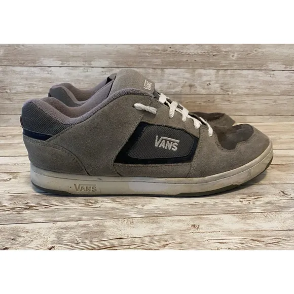Vans Skater Shoes Mens 11.5 Grey White Docket Vintage 90's