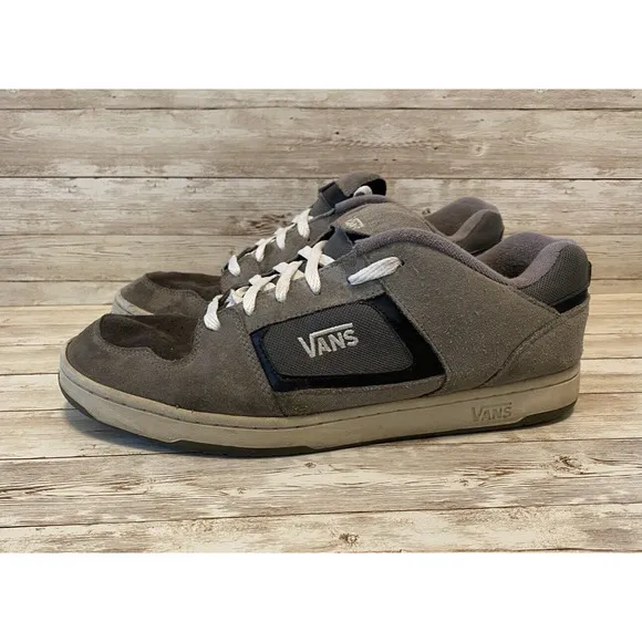Vans Skater Shoes Mens 11.5 Grey White Docket Vintage 90's