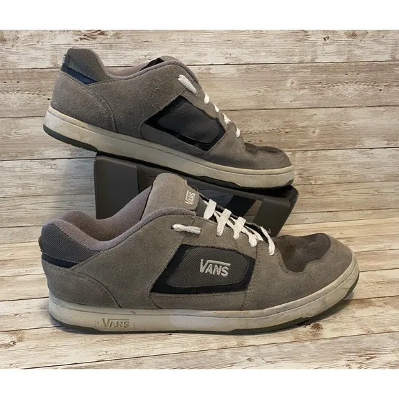 Vans Skater Shoes Mens 11.5 Grey White Docket Vintage 90's