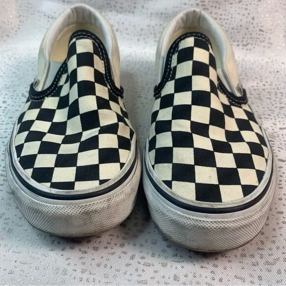 VANS Slip on Black and White Checkered Shoes
