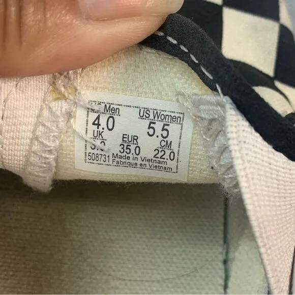 VANS Slip on Black and White Checkered Shoes