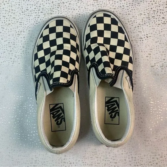 VANS Slip on Black and White Checkered Shoes