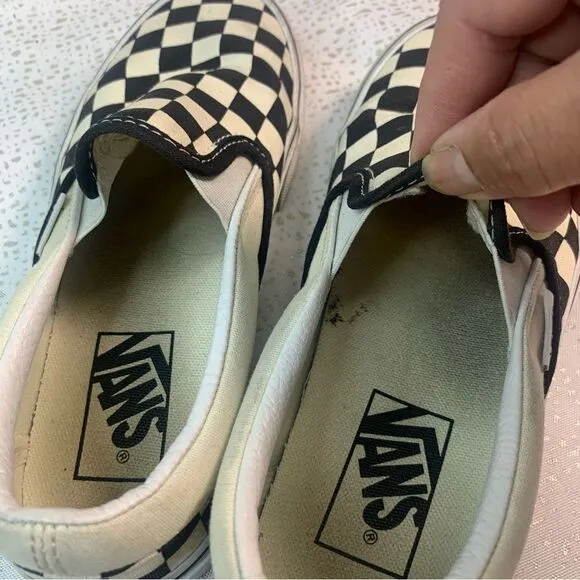 VANS Slip on Black and White Checkered Shoes