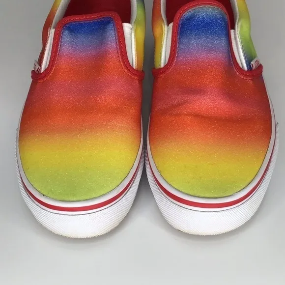 Vans Slip On Rainbow Glitter Sneakers Size 5.5