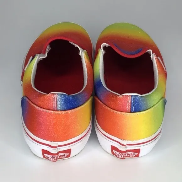 Vans Slip On Rainbow Glitter Sneakers Size 5.5