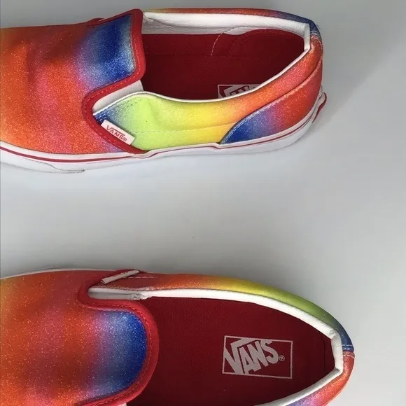 Vans Slip On Rainbow Glitter Sneakers Size 5.5