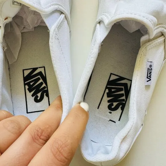 VANS UNISEX Classic Iconic Retro White Slip On Low Top SoCal Sneakers Shoes 4