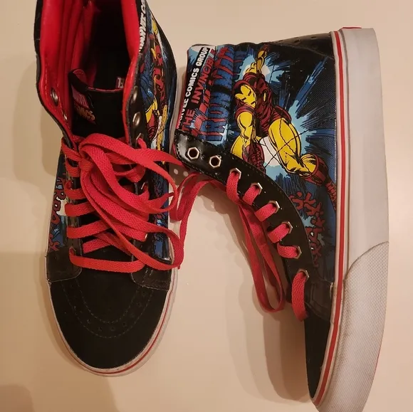 Vans x Marvel Limited Edition Iron Man High Top Shoes Size 7.5 Men's