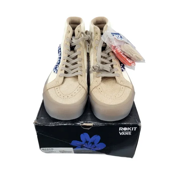 Vans x Rokit Sk8-Hi 38 DX Translucent Pebble US 10 Mens Collab High Top Sneakers