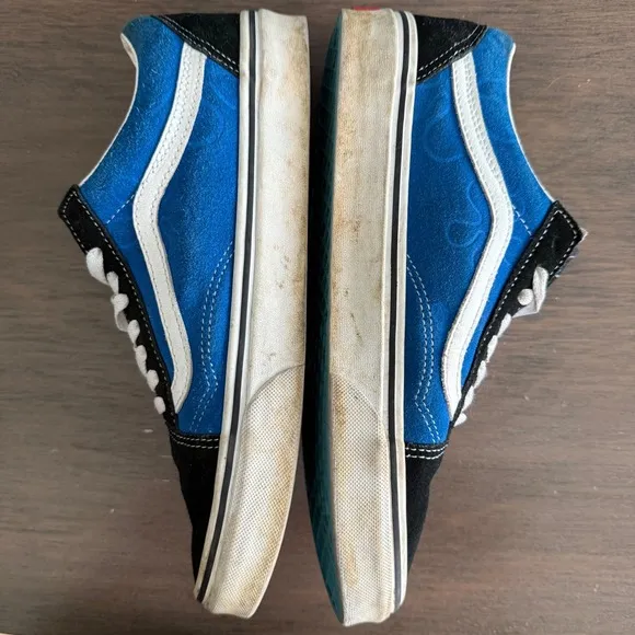 Vans x SpongeBob Old Skool Sneakers Blue Black Size 8.5 Rare Collab Style Unisex
