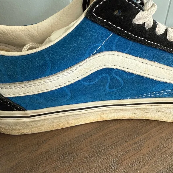 Vans x SpongeBob Old Skool Sneakers Blue Black Size 8.5 Rare Collab Style Unisex