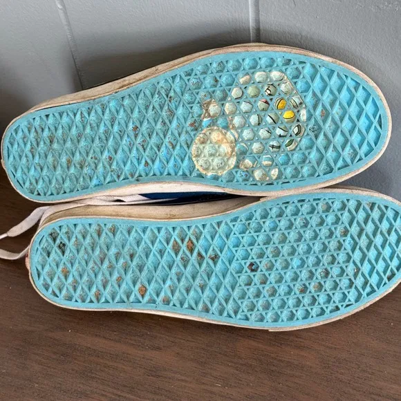 Vans x SpongeBob Old Skool Sneakers Blue Black Size 8.5 Rare Collab Style Unisex