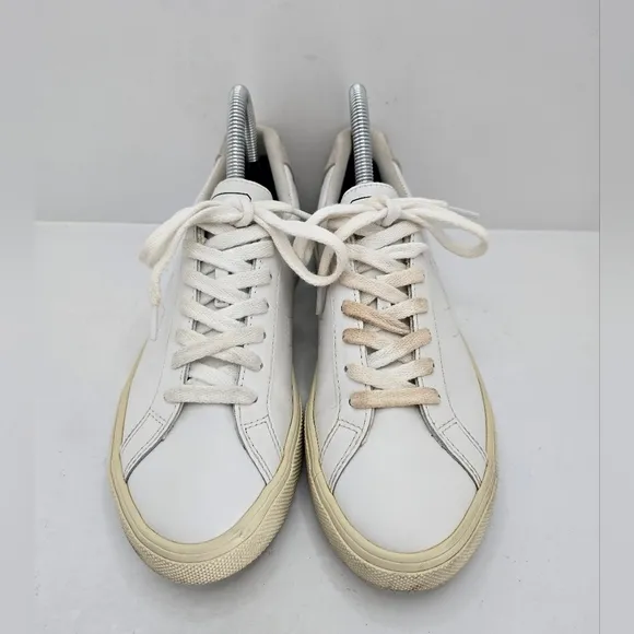 Veja | Esplar white leather sporty monochrome tennis prep sneakers | WMS 6